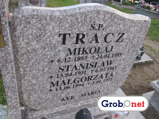 Mikołaj Tracz 1893 Dobrzany - Grobonet - Wyszukiwarka osób pochowanych