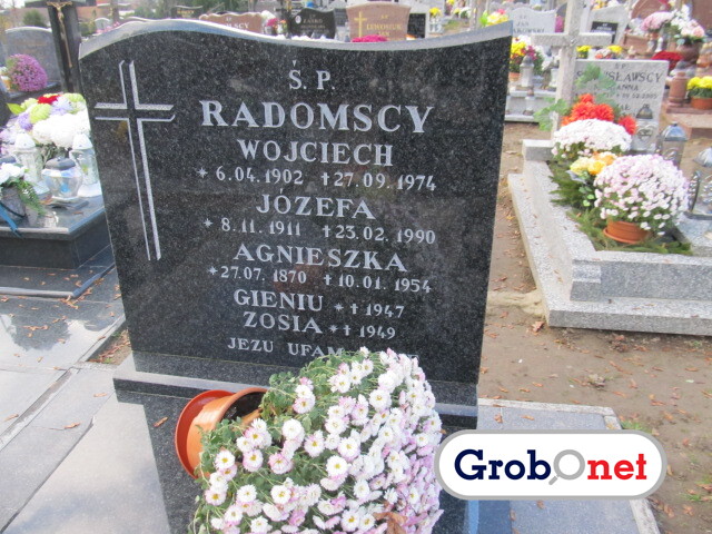 Agnieszka Radomska 1870 Dobrzany - Grobonet - Wyszukiwarka osób pochowanych