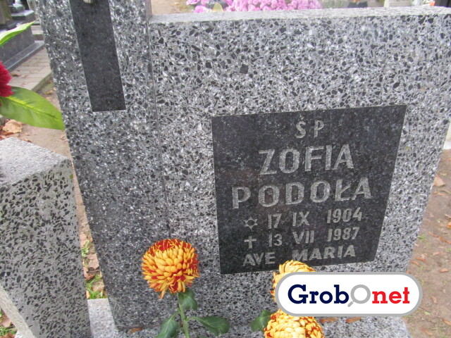 Zofia Podoła 1904 Dobrzany - Grobonet - Wyszukiwarka osób pochowanych