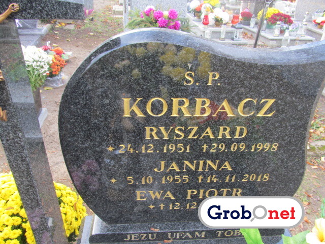 Ryszard Korbacz 1951 Dobrzany - Grobonet - Wyszukiwarka osób pochowanych